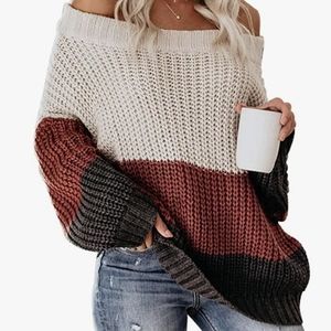 Vimpunic off the shoulder cable knit sweater Size Small